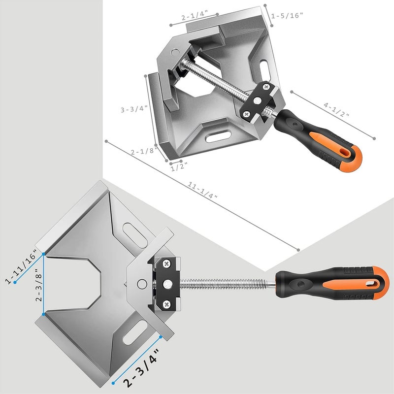 NAYE Right Angle Clamp,90 Degree Corner Clamps for Woodworking Jigs,Wood Clamps for Cabinet Frame Drawer,4" Quick Grip Bar Clamps Wood Working Accessories Included - Image 2